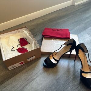 Christian Louboutin Black and Red Stiletto Heels